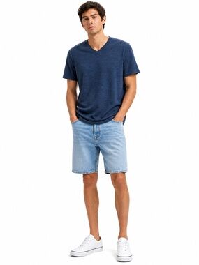 Positano by Charlie Lapson Heather Blue Crewneck Tee – Size Large EUC